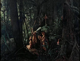 Amazonische Indianer, die den Sonnengott verehren