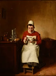 Das Frühstück oder die Schale Kaffee