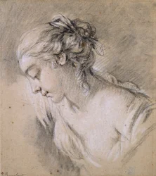 Büste eines Mädchens im Profil nach links, Mitte des 18. Jahrhunderts