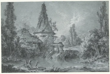 Landschaft mit einem Turm, in der Umgebung von Beauvais