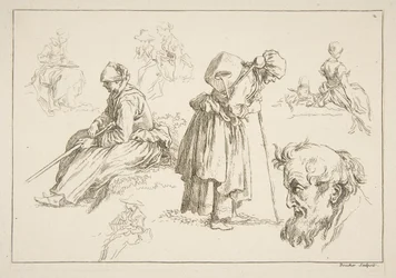 Blatt mit Skizzen, 1753