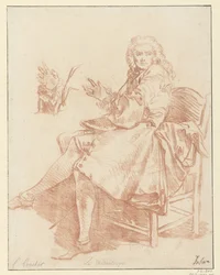 Studie für Alceste (Entwurf für die Illustration von Le Misanthrope aus der Ausgabe von 1734 von Molières Werken)