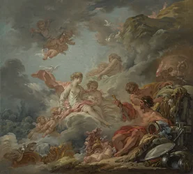 Vulkan überreicht Venus Waffen für Aeneas, 1756
