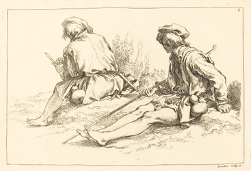 Sitzende Hirtenjungen