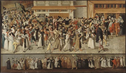 Prozession der Heiligen Liga in den Straßen von Paris, ca. 1590