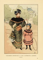 Kinderpromenade in den Luxemburger Gärten im Jahr 1893