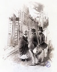 Illustration von „Profil der Grisette“, neu gehörend zur Sammlung „Mimi de Pinson“ von Alfred de Musset