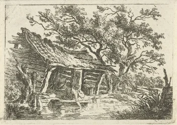 Landschaft mit einer Bauernscheune