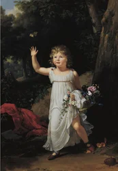 Porträt von Edgar Clarke, ganzfigurig, in einem Wald