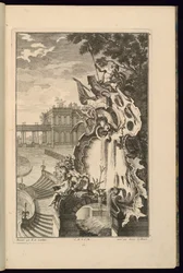 Entwurf für einen Brunnen mit einem Anker