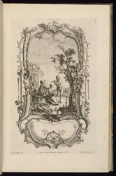 Entwurf für eine Kartusche mit großen und kleinen Fächern