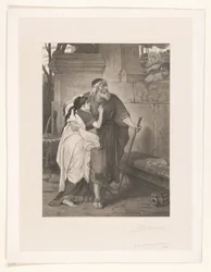 Blinder Ödipus geführt von Antigone