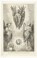 Drei Seraphim in verschiedenen Gestalten, verschiedene Darstellungen der Cherubim (Titel auf dem Objekt)