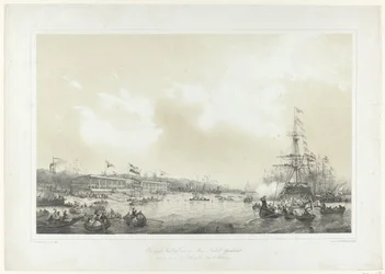 Der erste Wettbewerb des Königlichen Niederländischen Yachtclubs, abgehalten am 10. Juni 1846 auf der Maas in Rotterdam