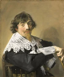 Porträt eines Mannes, möglicherweise Nicolaes Hasselaer (1593-1635). Brauer und Hauptmann einer militärischen Einheit in Amsterdam