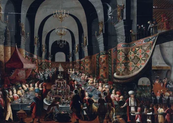 Das Festmahl des Belsazar, Gemälde von Franz Francken II, genannt der Jüngere (1581-1642)
