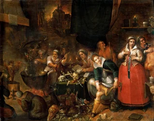 Die Hexenküche, um 1610. Maße: 52 x 66,1 cm. Kunsthistorisches Museum, Wien