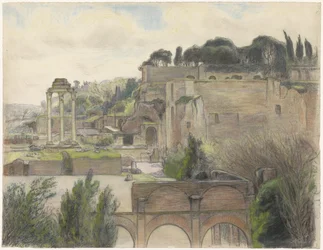 Ansicht des Forum Romanum und des Palatin, gesehen von der Via Capitolina