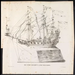 Schiff als Prunkwagen im Umzug für den Heiligen Rombout, 1825 (Het Schip genaemt 