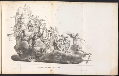 Vierter Prunkwagen im Umzug für den Heiligen Rombout, 1825