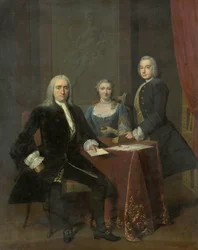 Familiengruppe in einem Interieur