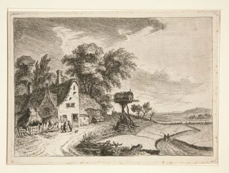 Landschaft mit Bauernhof
