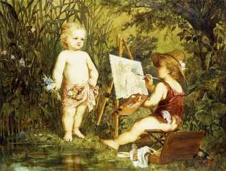 Tummelnde Putti