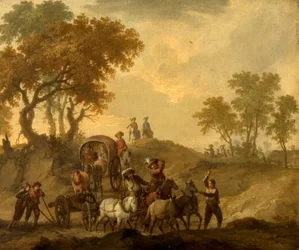 Landschaft mit Gepäckwagen