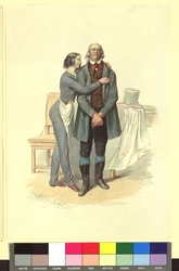 Ida Schuselka-Brüning als Bäckerjunge Georg und Carl Carl als Pächter Landry in „Ein Abend, eine Nacht und ein Morgen in Paris“