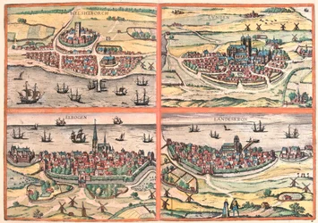 Helsingborg, Lunden, Malmö und Landskrona (Schweden) (Gravur)