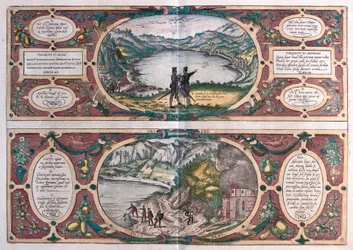 See von Agnano und die Hundegrotte, Italien (Gravur)