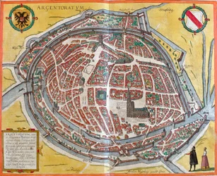 Plan von Straßburg (Argentoratum), Frankreich (Radierung)