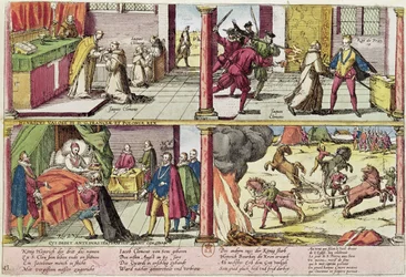 Die Ermordung von Heinrich III. und die Hinrichtung seines Mörders Jacques Clement, 1589-92
