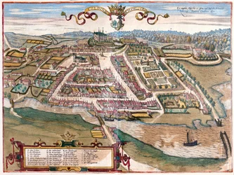 Der Hafen von Kolding auf der Halbinsel Jütland, Dänemark (Stich)