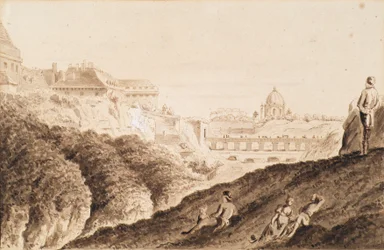 Die Hofburg mit Stadtgraben, Burgtor und Brücke