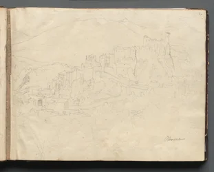 Album mit Ansichten von Rom und Umgebung, Landschaftsstudien, Seite 02a: "Olevano"