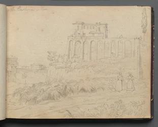 Album mit Ansichten von Rom und Umgebung, Landschaftsstudien, Seite 07a: Villa Barberini in Rom