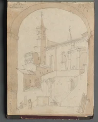 Album mit Ansichten von Rom und Umgebung, Landschaftsstudien, Seite 18a: Sankt Johannes im Lateran, Rom
