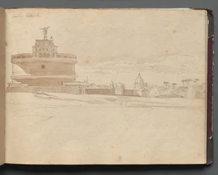 Album mit Ansichten von Rom und Umgebung, Landschaftsstudien, Seite 23a: Castel Sant