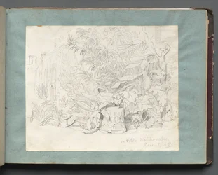 Album mit Ansichten von Rom und Umgebung, Landschaftsstudien, Seite 24a: In Villa Walkonsky