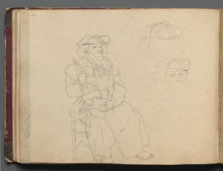 Album mit Ansichten von Rom und Umgebung, Landschaftsstudien, Seite 38b: Figurenstudie