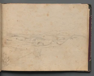 Album mit Ansichten von Rom und Umgebung, Landschaftsstudien, Seite 40a: Römische Landschaft