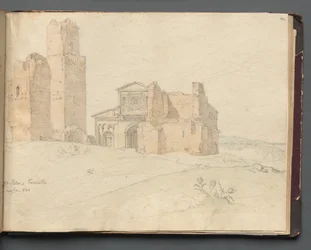 Album mit Ansichten von Rom und Umgebung, Landschaftsstudien, Seite 41a: St. Pietro, Toscanella