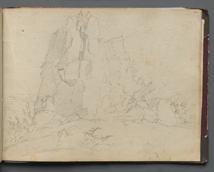 Album mit Ansichten von Rom und Umgebung, Landschaftsstudien, Seite 45a: Felsige Landschaft