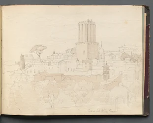 Album mit Ansichten von Rom und Umgebung, Landschaftsstudien, Seite 47a: Torre del Nero, Rom
