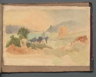 Album mit Ansichten von Rom und Umgebung, Landschaftsstudien, Seite 54a: Römische Landschaft