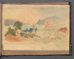 Album mit Ansichten von Rom und Umgebung, Landschaftsstudien, Seite 54a: Römische Landschaft
