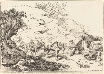 Pferd und Wagen im Steinbruch