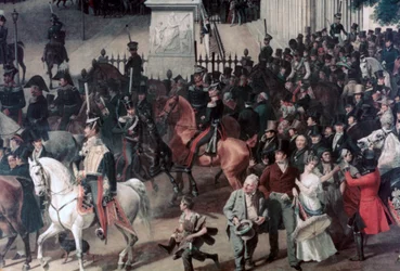 Parade am Opernplatz, Berlin, (Detail), um 1817-1857