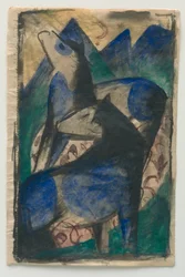 Zwei blaue Pferde